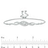 Thumbnail Image 2 of 0.066 CT. T.W. Diamond Three Stone Twist Bolo Bracelet in Sterling Silver - 9.5"