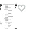 Thumbnail Image 2 of 0.04 CT. T.W. Diamond Heart and Heartbeat Mismatch Stud Earrings in Sterling Silver