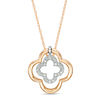 Thumbnail Image 0 of Convertibilities 0.10 CT. T.W. Diamond Clover Three-in-One Pendant in 10K Two-Tone Gold