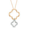 Thumbnail Image 2 of Convertibilities 0.10 CT. T.W. Diamond Clover Three-in-One Pendant in 10K Two-Tone Gold