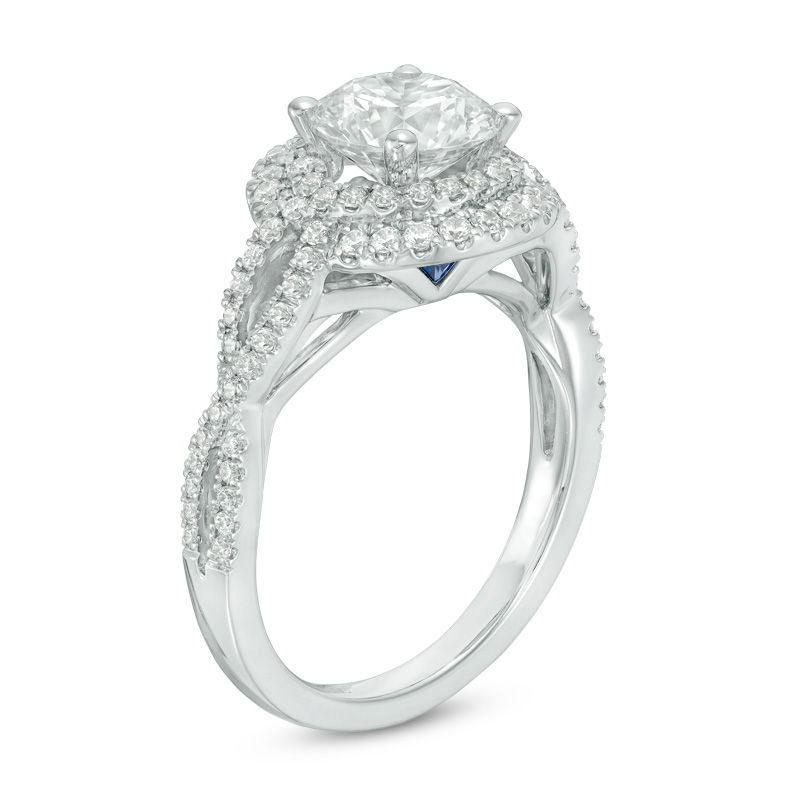 Vera Wang Love Collection 1.95 CT. T.W. Certified Diamond Frame Twist Engagement Ring 14K White Gold (I/SI2)