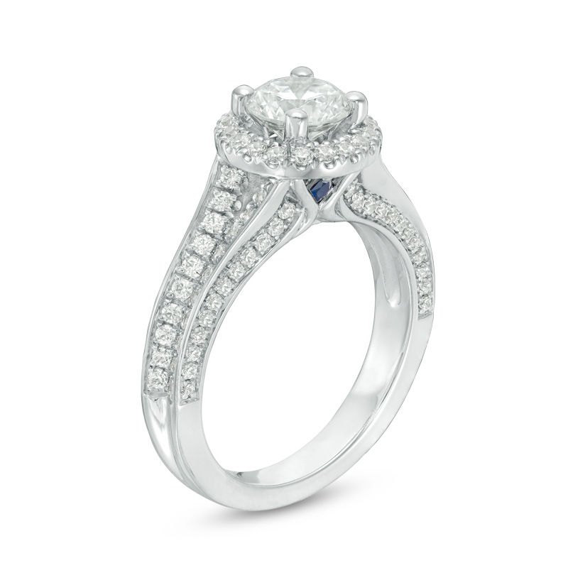 Vera Wang Love Collection 1.69 CT. T.W. Certified Diamond Frame Engagement Ring in 14K White Gold (I/SI2)