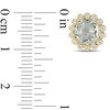 Thumbnail Image 3 of 7.0mm Green Quartz and White Sapphire Frame Stud Earrings in 10K Gold