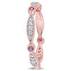 Thumbnail Image 2 of Lab-Created Pink and White Sapphire Vintage-Style Band in Sterling Silver with Rose Rhodium