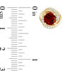 Thumbnail Image 2 of 6.0mm Garnet and 0.14 CT. T.W. Diamond Orbit Frame Stud Earrings in 10K Gold