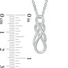 Thumbnail Image 1 of 0.19 CT. T.W. Diamond Double Infinity Pendant and Drop Earrings Set in Sterling Silver - 17"