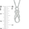 0.19 CT. T.W. Diamond Double Infinity Pendant and Drop Earrings Set in Sterling Silver - 17"