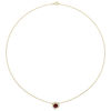 Thumbnail Image 2 of 6.0mm Garnet and 0.04 CT. T.W. Diamond Orbit Frame Necklace in 10K Gold - 17"