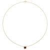 Thumbnail Image 1 of 6.0mm Garnet and 0.04 CT. T.W. Diamond Orbit Frame Necklace in 10K Gold - 17"