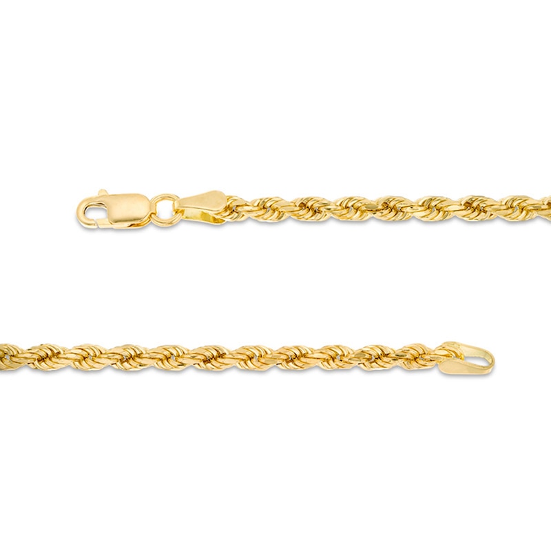 Main Image 4 of Italian Gold 3.0mm Rope Chain Necklace and Bracelet Set in 14K Gold - 22"