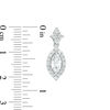Thumbnail Image 2 of Marquise Lab-Created White Sapphire Frame Drop Earrings in Sterling Silver