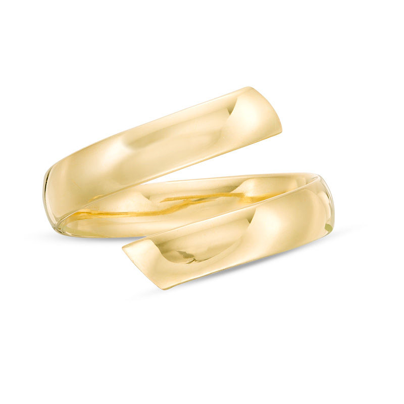 Italian Gold Bypass Ribbon Ring in 14K Gold - Size 7