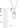 Thumbnail Image 2 of Emerald-Cut Lab-Created Opal, Pink and White Sapphire Tri-Top Pendant and Drop Earrings Set in Sterling Silver