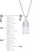 Thumbnail Image 3 of Emerald-Cut Lab-Created Opal, Pink and White Sapphire Tri-Top Pendant and Drop Earrings Set in Sterling Silver