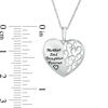"Mother and Daughter Forever" Scroll Heart Pendant in 10K White Gold