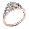 Thumbnail Image 2 of 0.30 CT. T.W. Diamond Heart Crown Ring in 10K Rose Gold