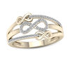Thumbnail Image 0 of 0.15 CT. T.W. Diamond Triple Infinity Multi-Row Ring in 10K Gold