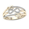 0.15 CT. T.W. Diamond Triple Infinity Multi-Row Ring in 10K Gold