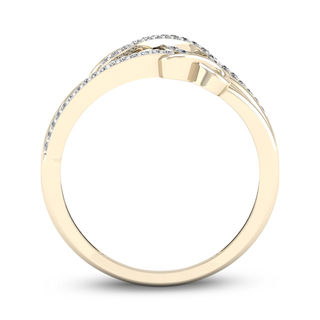 0.15 CT. T.W. Diamond Triple Infinity Multi-Row Ring in 10K Gold