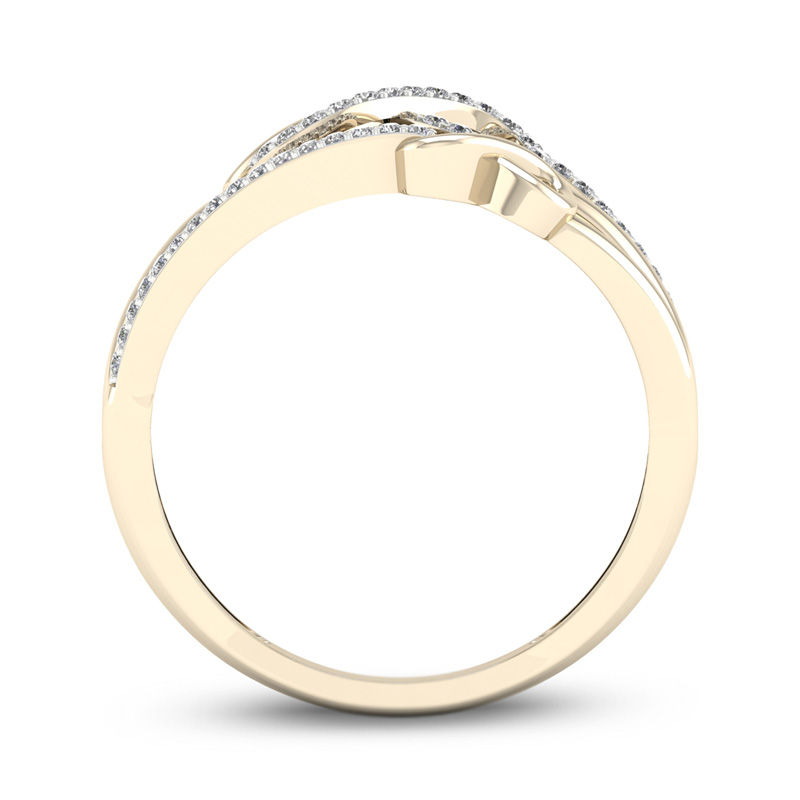 0.15 CT. T.W. Diamond Triple Infinity Multi-Row Ring in 10K Gold