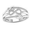 Thumbnail Image 0 of 0.15 CT. T.W. Diamond Triple Infinity Multi-Row Ring in 10K White Gold