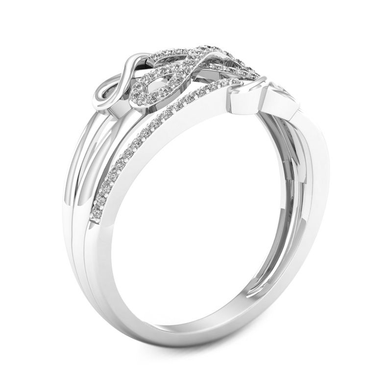 0.15 CT. T.W. Diamond Triple Infinity Multi-Row Ring in 10K White Gold