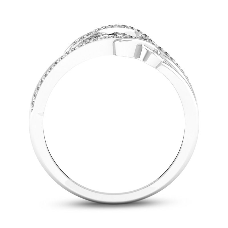 0.15 CT. T.W. Diamond Triple Infinity Multi-Row Ring in 10K White Gold