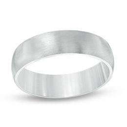Men's 6.0mm Brushed Wedding Band in Stainless Steel