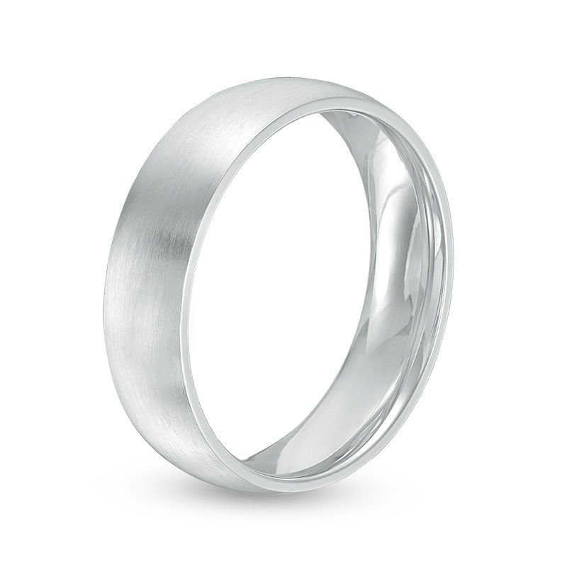 Men's 6.0mm Brushed Wedding Band in Stainless Steel