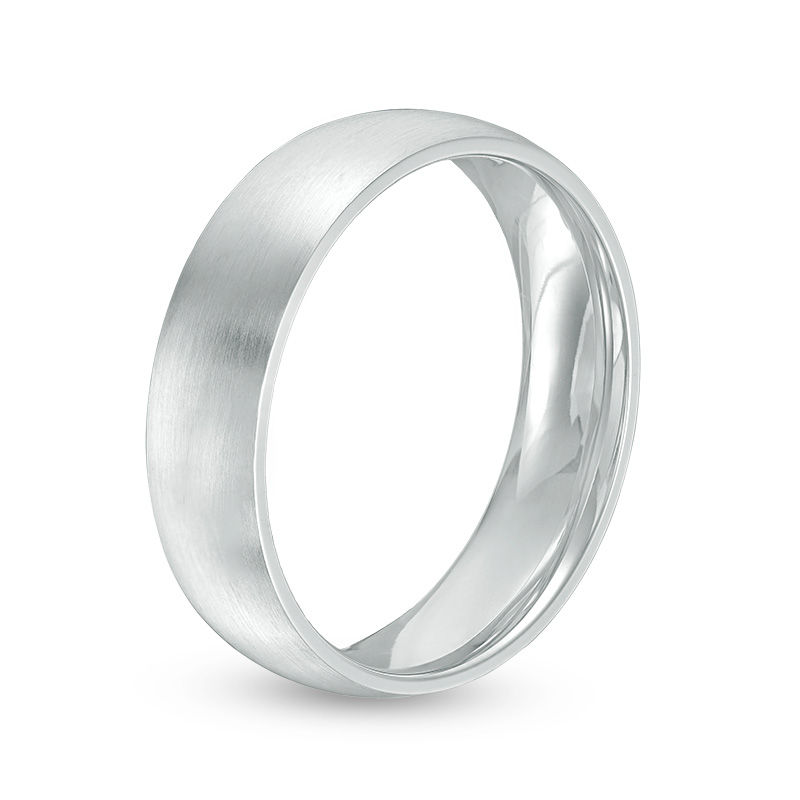 Main Image 2 of Men's 6.0mm Brushed Wedding Band in Stainless Steel