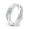 Thumbnail Image 2 of Men's 6.0mm Satin Centre Groove Wedding Band in Stainless Steel