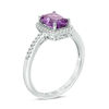 Cushion-Cut Amethyst and 0.12 CT. T.W. Diamond Frame Ring in 10K White Gold