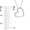 Diamond Accent Tilted Heart Pendant in 10K White Gold