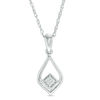 Diamond Accent Teardrop Pendant in 10K White Gold