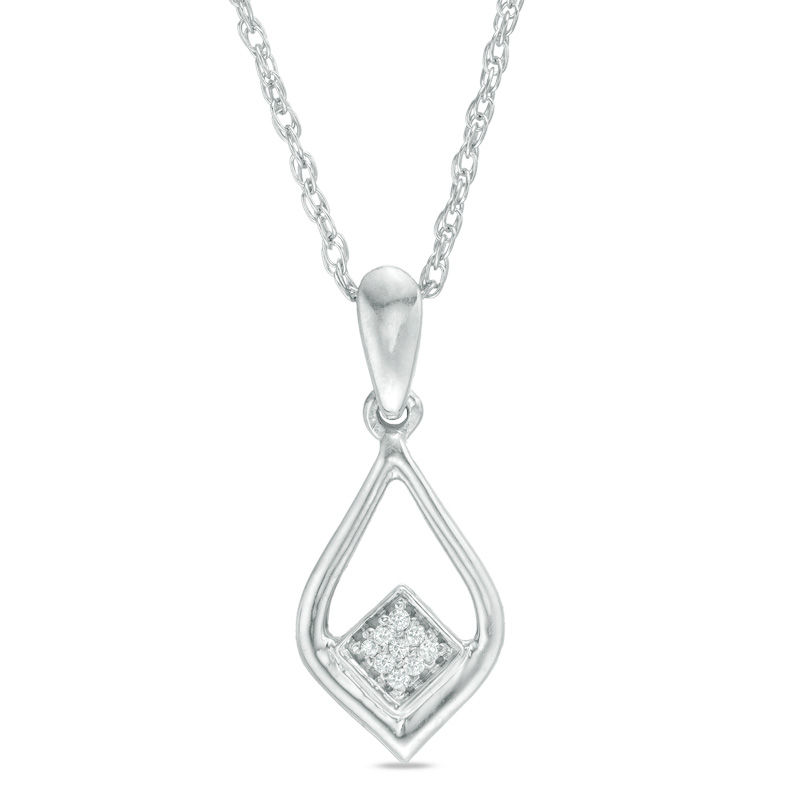 Diamond Accent Teardrop Pendant in 10K Gold|Peoples Jewellers