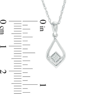 Diamond Accent Teardrop Pendant in 10K White Gold