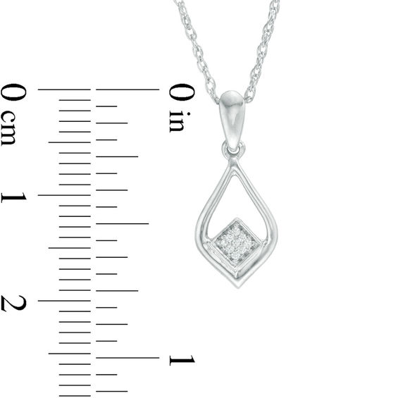 Diamond Accent Teardrop Pendant in 10K White Gold