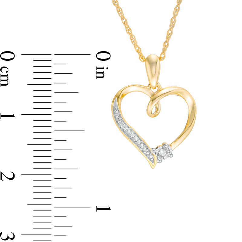 Main Image 2 of Diamond Accent Loop Heart Pendant in 10K Gold