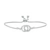 Thumbnail Image 1 of 0.04 CT. T.W. Diamond Interlocking Circles Bolo Bracelet in Sterling Silver - 9.5"