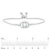 Thumbnail Image 2 of 0.04 CT. T.W. Diamond Interlocking Circles Bolo Bracelet in Sterling Silver - 9.5"