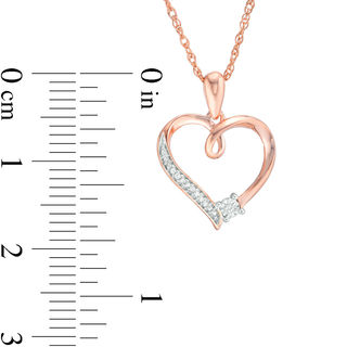 Diamond Accent Heart Pendant in 10K Rose Gold