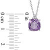 8.0mm Cushion-Cut Amethyst and Diamond Accent Pendant in 10K White Gold - 17"