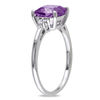 Thumbnail Image 2 of 8.0mm Cushion-Cut Amethyst and 0.06 CT. T.W. Diamond Tri-Sides Ring in 10K White Gold