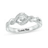 Thumbnail Image 0 of 1/8 CT. T.W. Diamond Twist Shank Promise Ring in Sterling Silver (1 Line)