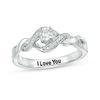 Thumbnail Image 1 of 1/8 CT. T.W. Diamond Twist Shank Promise Ring in Sterling Silver (1 Line)