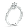 Thumbnail Image 1 of 1/8 CT. T.W. Diamond Twist Shank Promise Ring in Sterling Silver (1 Line)