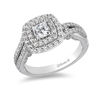 Thumbnail Image 1 of Enchanted Disney Cinderella 1.25 CT. T.W. Princess-Cut Diamond Double Frame Bypass Engagement Ring in 14K White Gold