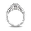 Thumbnail Image 2 of Enchanted Disney Cinderella 1.25 CT. T.W. Princess-Cut Diamond Double Frame Bypass Engagement Ring in 14K White Gold