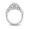 Thumbnail Image 3 of Enchanted Disney Cinderella 1.25 CT. T.W. Princess-Cut Diamond Double Frame Bypass Engagement Ring in 14K White Gold