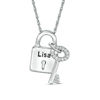 Thumbnail Image 1 of 1/20 CT. T.W. Diamond Lock and Key Pendant in Sterling Silver (1 Line)